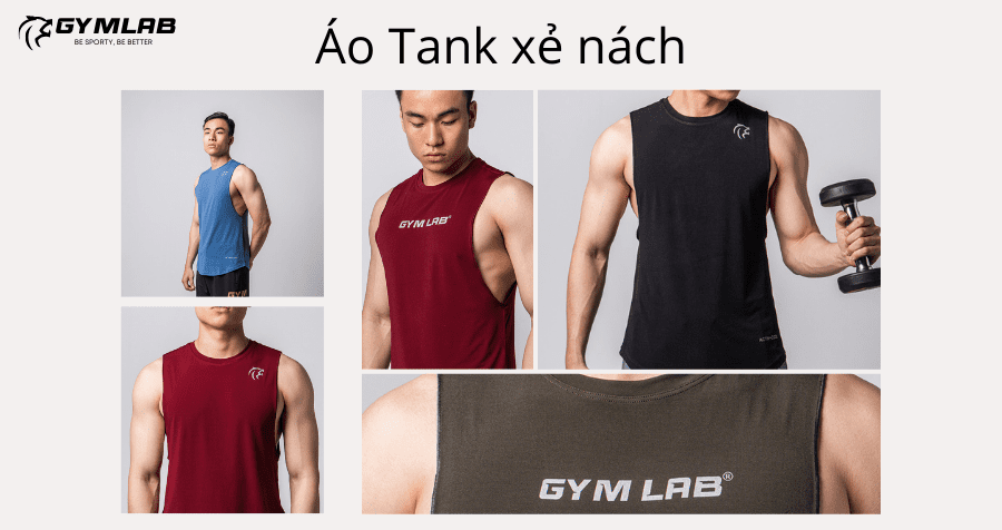 Áo tank xẻ nách tập gym