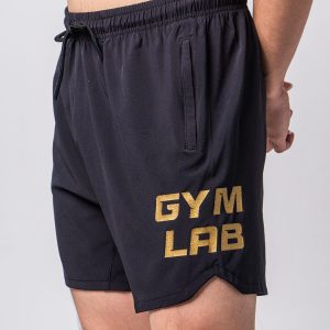 Quần tập 6 inch vải giá nam – đen – big logo
