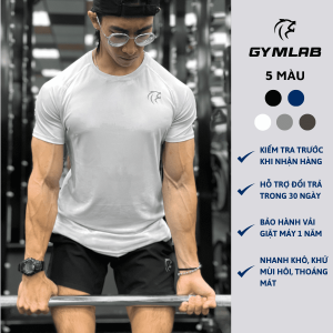 Áo Tập Gym Thể Thao Cho Nam – Trắng – Silver Logo
