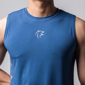 Áo tanktop sát nách tập gym màu xanh dương