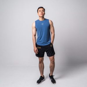 Áo tanktop sát nách tập gym màu xanh dương