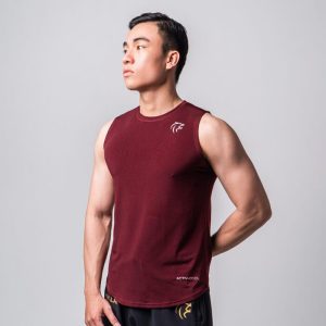 Áo tanktop sát nách tập gym màu đỏ đô