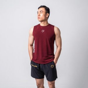 Áo tanktop sát nách tập gym màu đỏ đô