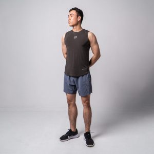 Áo tanktop sát nách tập gym màu xanh rêu