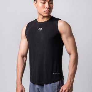 Áo tanktop sát nách tập gym màu đen