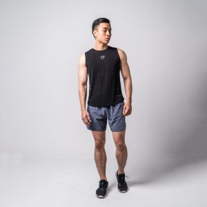 Áo tanktop sát nách tập gym màu đen