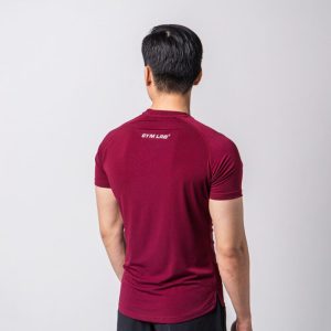 Áo tập gym có tay form tôn vai ngực màu đỏ đô