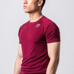 Áo tập gym có tay form tôn vai ngực màu đỏ đô