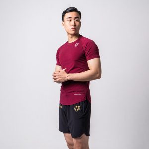 ÁO TẬP CÓ TAY NAM – ĐỎ ĐÔ – SILVER LOGO