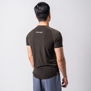 Áo tập gym có tay form tôn vai ngực màu xanh rêu