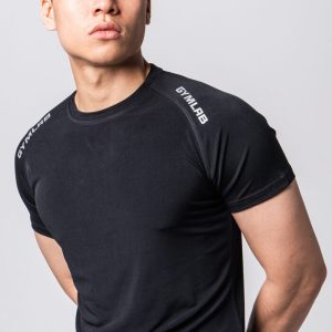 Áo tập gym có tay form tôn vai ngực màu đen