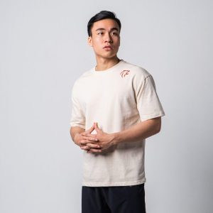 Áo oversize có tay màu cream