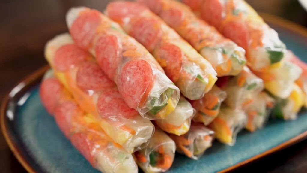 bò bía bao nhiêu calo - Nguyên liệu chuẩn cho 4 cuốn bò bía (phiên bản cân bằng dinh dưỡng)